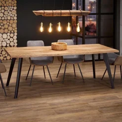 Tavolo 150/210cm allungabile rovere naturale nero Locarno