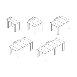 Tavolo 51/237cm consolle allungabile moderno rovere chiaro Venere