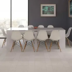 Tavolo 52/238cm consolle allungabile moderno bianco opaco Virginia