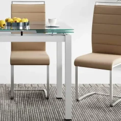 Tavolo 110/170cm in vetro allungabile moderno bianco Liem Gihome®