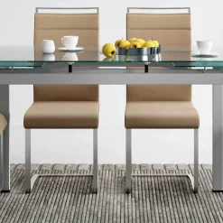Tavolo 110/170cm in vetro allungabile grigio metallo Liem Gihome®