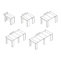 Tavolo consolle allungabile 51/237cm bianco lucido Atalanta
