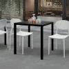 Tavolo da giardino 80x80 cm impilabile metallo grigio antracite Atlantis