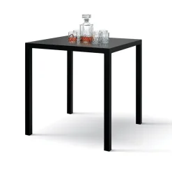 Tavolo da giardino 80x80 cm impilabile metallo grigio antracite Atlantis