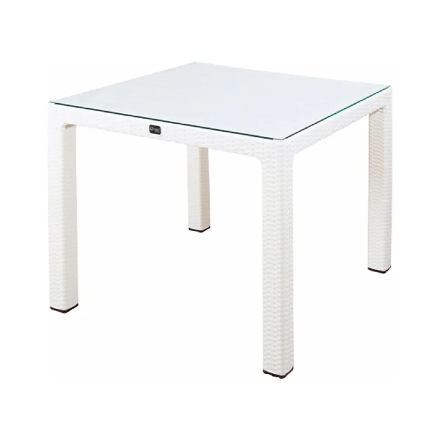 Tavolo da giardino 90x90cm polipropilene effetto rattan bianco Orsini