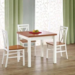 Tavolo da pranzo allungabile moderno 80/160cm noce bianco Akainu