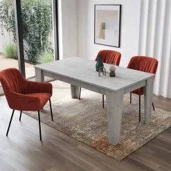 Tavolo da pranzo allungabile 160/220 cm moderno cemento Orbis