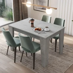 Tavolo da pranzo allungabile 120/160 cm moderno cemento Orbis