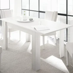 Tavolo da pranzo allungabile moderno 137/185cm bianco opaco Halston