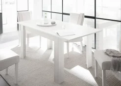 Tavolo da pranzo allungabile moderno 137/185cm bianco opaco Halston