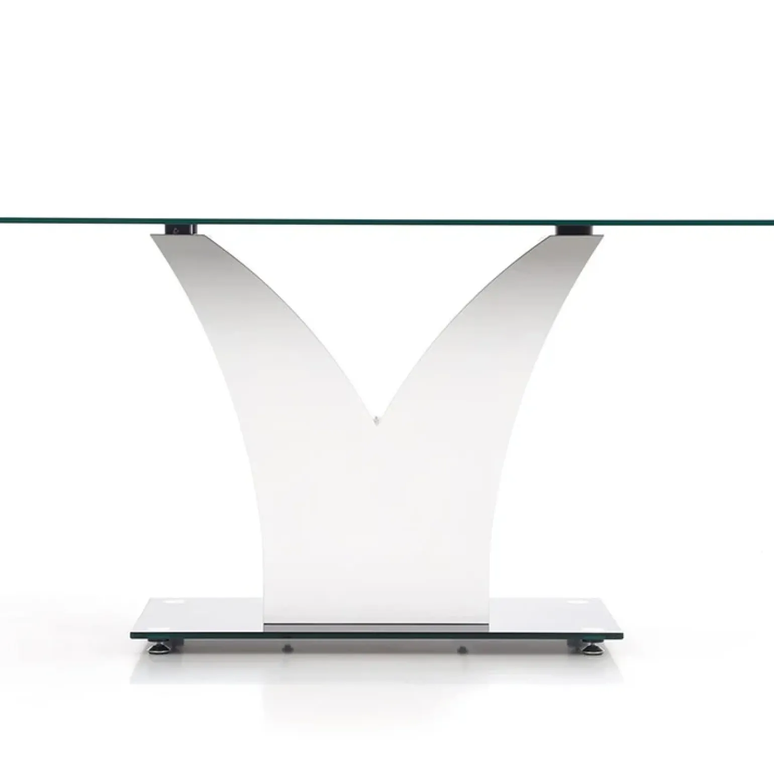 Tavolo da pranzo in vetro moderno 150x90cm bianco nero Ninfea