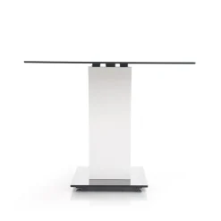 Tavolo da pranzo in vetro moderno 150x90cm bianco nero Ninfea