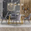 Tavolo da pranzo moderno 160x90cm marmo nero oro Stella