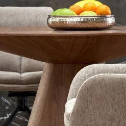 Tavolo da pranzo rotondo 136x78cm noce scuro Thor