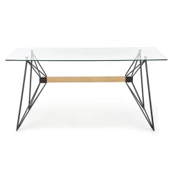 Tavolo in vetro 160x80cm acciaio nero Acer Gihome®