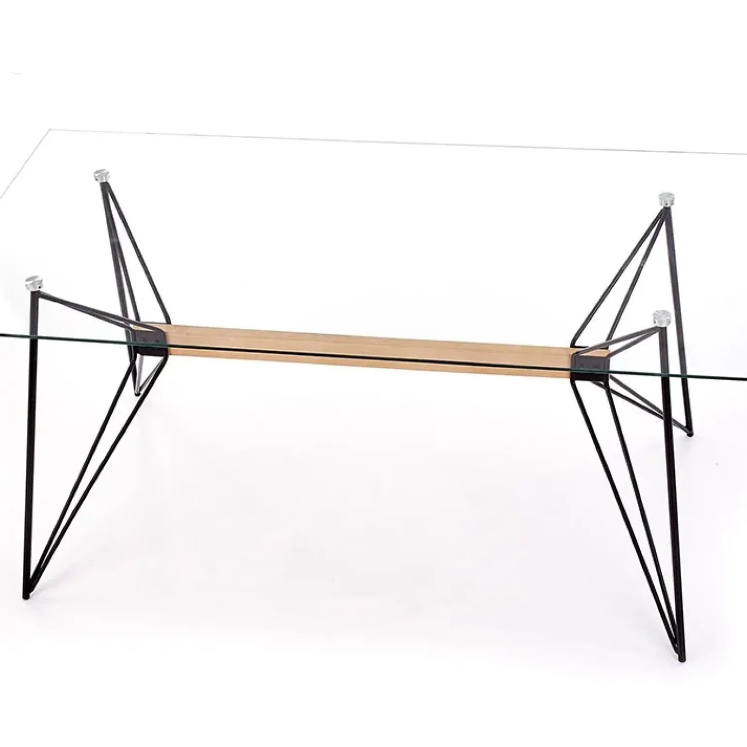 Tavolo in vetro 160x80cm acciaio nero Acer Gihome®