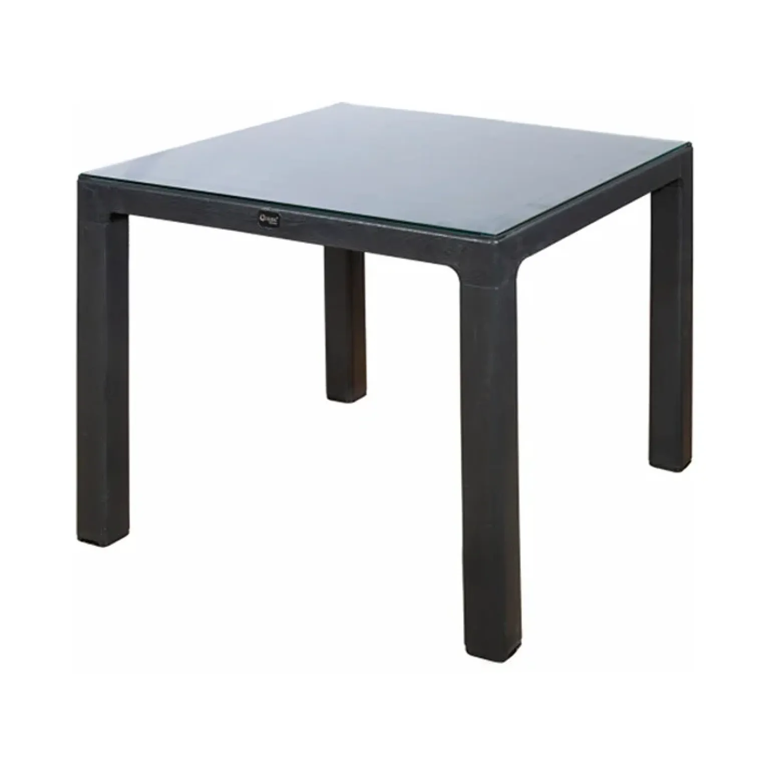 Tavolo moderno da giardino esterno bar dehors con vetro 90x90cm antracite Cesare