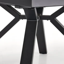Tavolo rotondo allungabile 130/180cm vetro effetto marmo bianco nero Galact