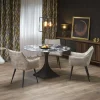 Tavolo rotondo 120cm moderno effetto marmo nero Anul