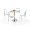 Tavolo rotondo in vetro moderno 80x80cm acciaio cromato Penelope