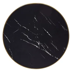 Tavolo rotondo moderno 59x74cm marmo nero oro Lugana