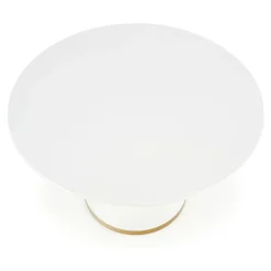 Tavolo rotondo 120x120cm da pranzo bianco laccato acciaio oro Ruby