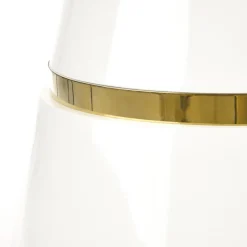Tavolo rotondo 120x120cm da pranzo bianco laccato acciaio oro Ruby