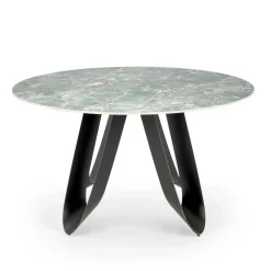 Tavolo rotondo 135x135cm moderno marmo verde nero Marmolada