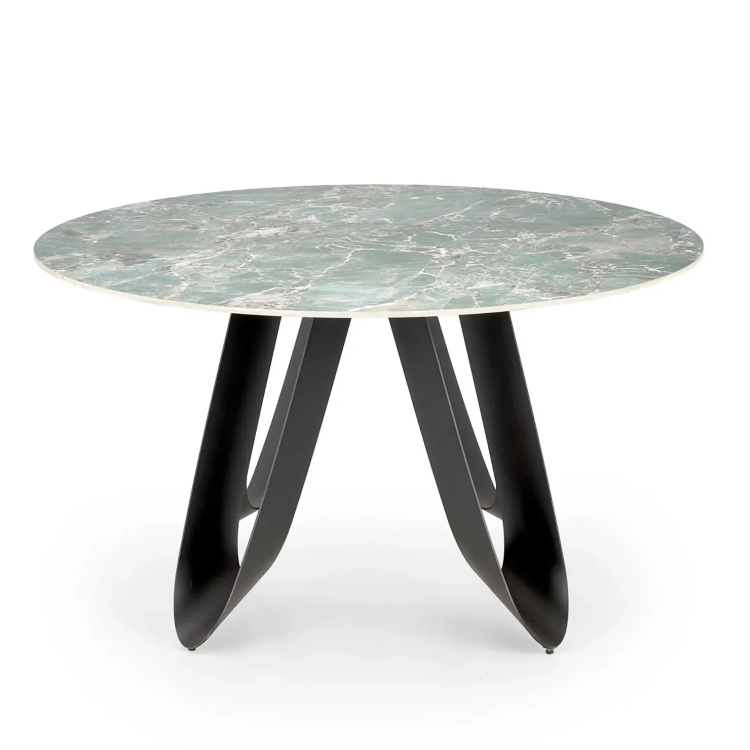 Tavolo rotondo 135x135cm moderno marmo verde nero Marmolada