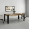 Tavolo 195x100 cm moderno rovere rustico nero Ilyssa