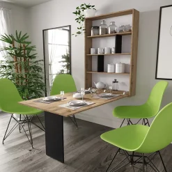 Tavolo 135x203cm a scomparsa moderno rettangolare rovere nero Hope