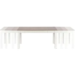 Tavolo 130/170x80cm da pranzo allungabile moderno bianco acciaio Gubbio