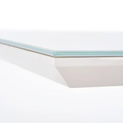 Tavolo 160x90cm da pranzo in vetro bianco acciaio cromato Mango Gihome®