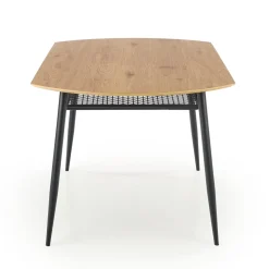 Tavolo 160x90cm da pranzo moderno rovere dorato nero Wilson