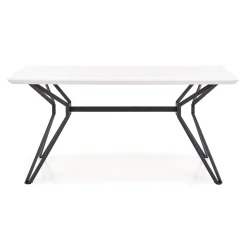 Tavolo 160x90cm design rettangolare laccato bianco lucido nero Ercole