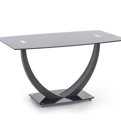 Tavolo 140x80cm in vetro moderno industrial nero Aidan Gihome®