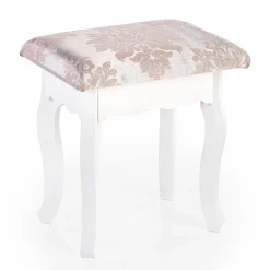 Toeletta da trucco 80x130h cm con specchio e sgabello bianco Lyra