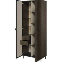 Vetrina alta 73x196h cm 2 ante led wengè Blackwood