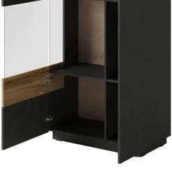 Vetrina bassa 80x139h cm 2 ante sinistra antracite rovere Bahama