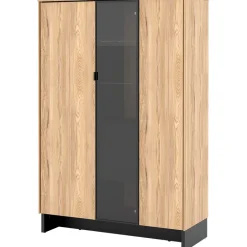 Vetrina bassa 102x152h cm 2 ante 2 cassetti interni  rovere nero Alabaster