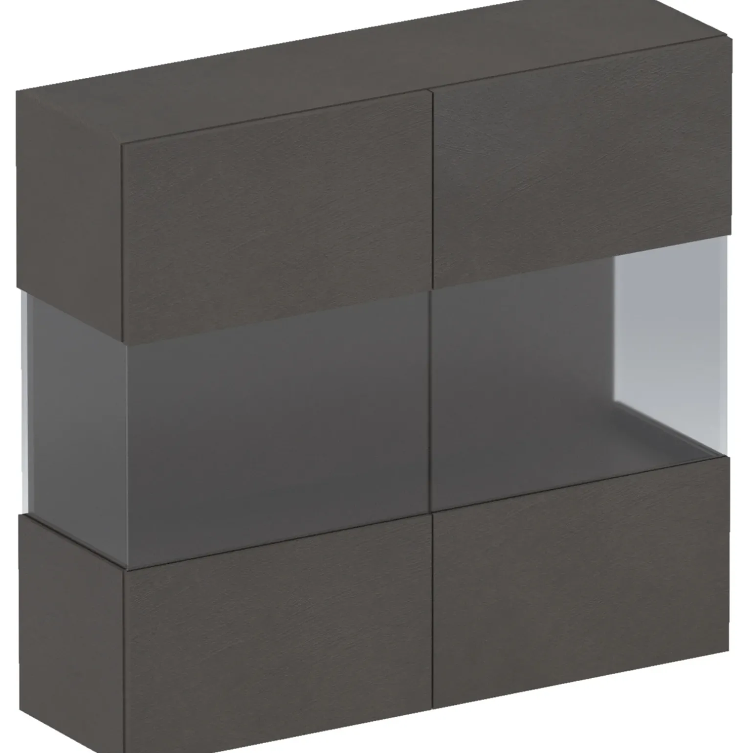 Vetrina sospesa 95x88h cm 2 ante ossido nero Sunset
