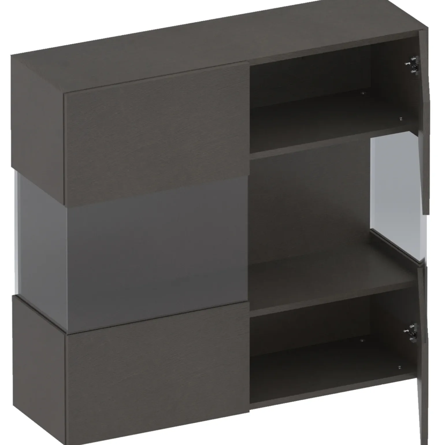 Vetrina sospesa 95x88h cm 2 ante ossido nero Sunset