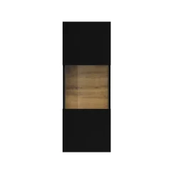 Vetrina sospesa 36x95h cm da parete nero rovere Fusion