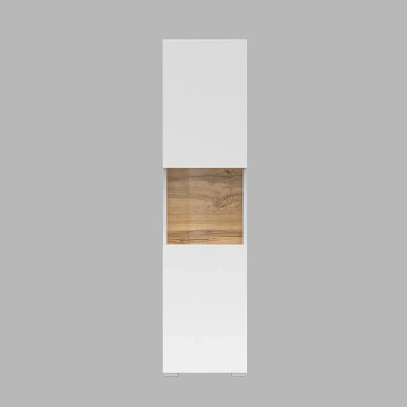 Vetrina sospesa 36x140h cm da parete bianco rovere Fusion