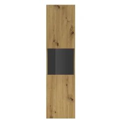 Vetrina sospesa 36x140h cm da parete rovere nero Fusion