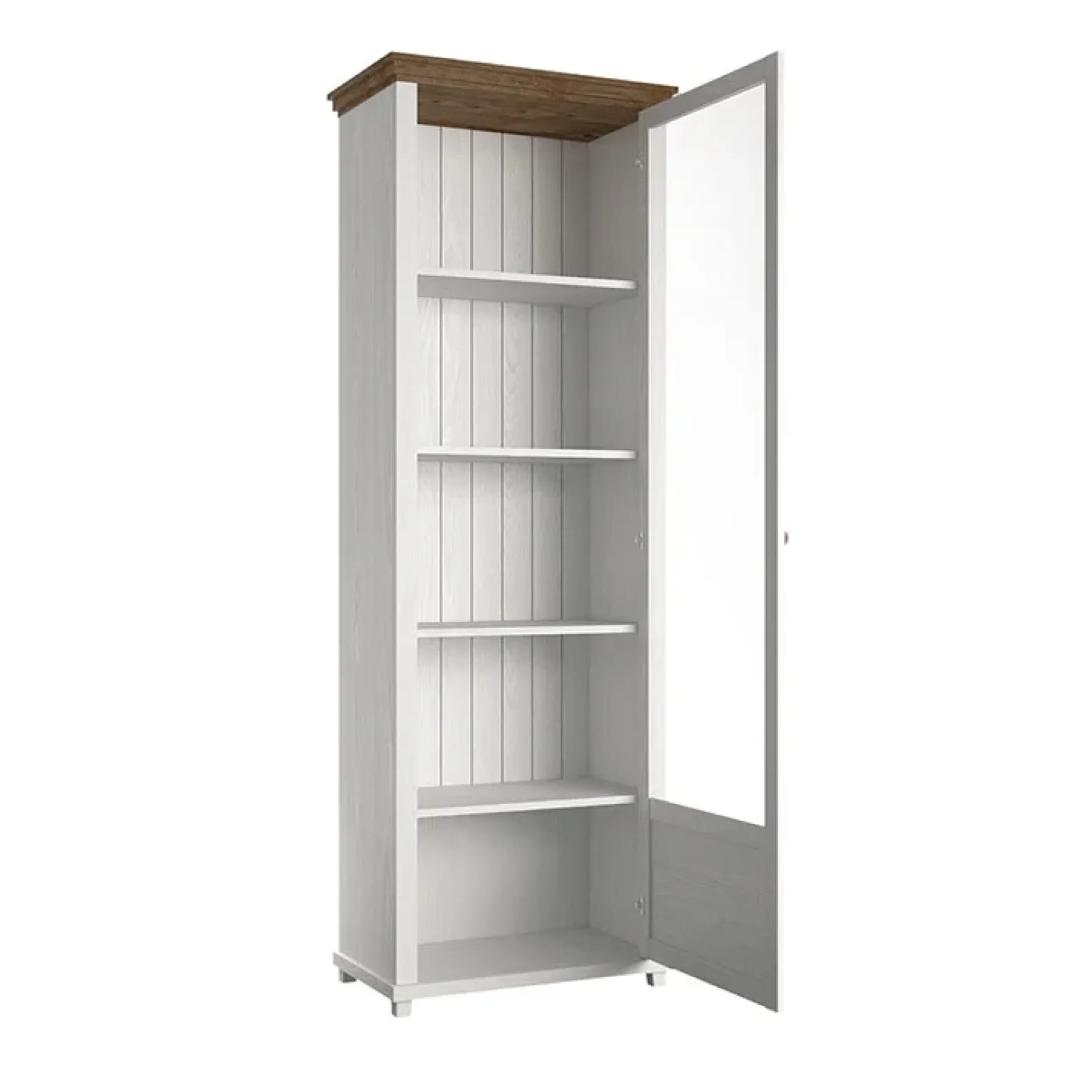 Vetrina 71x200h cm 1 anta destra bianco frassinato rovere Texel