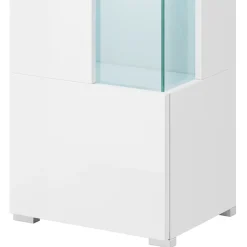 Vetrina 45x160h cm 1 anta sinistra moderna bianco lucido Frisk