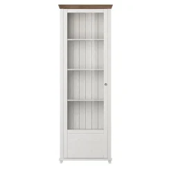 Vetrina 71x200h cm 1 anta sinistra bianco frassinato rovere Texel