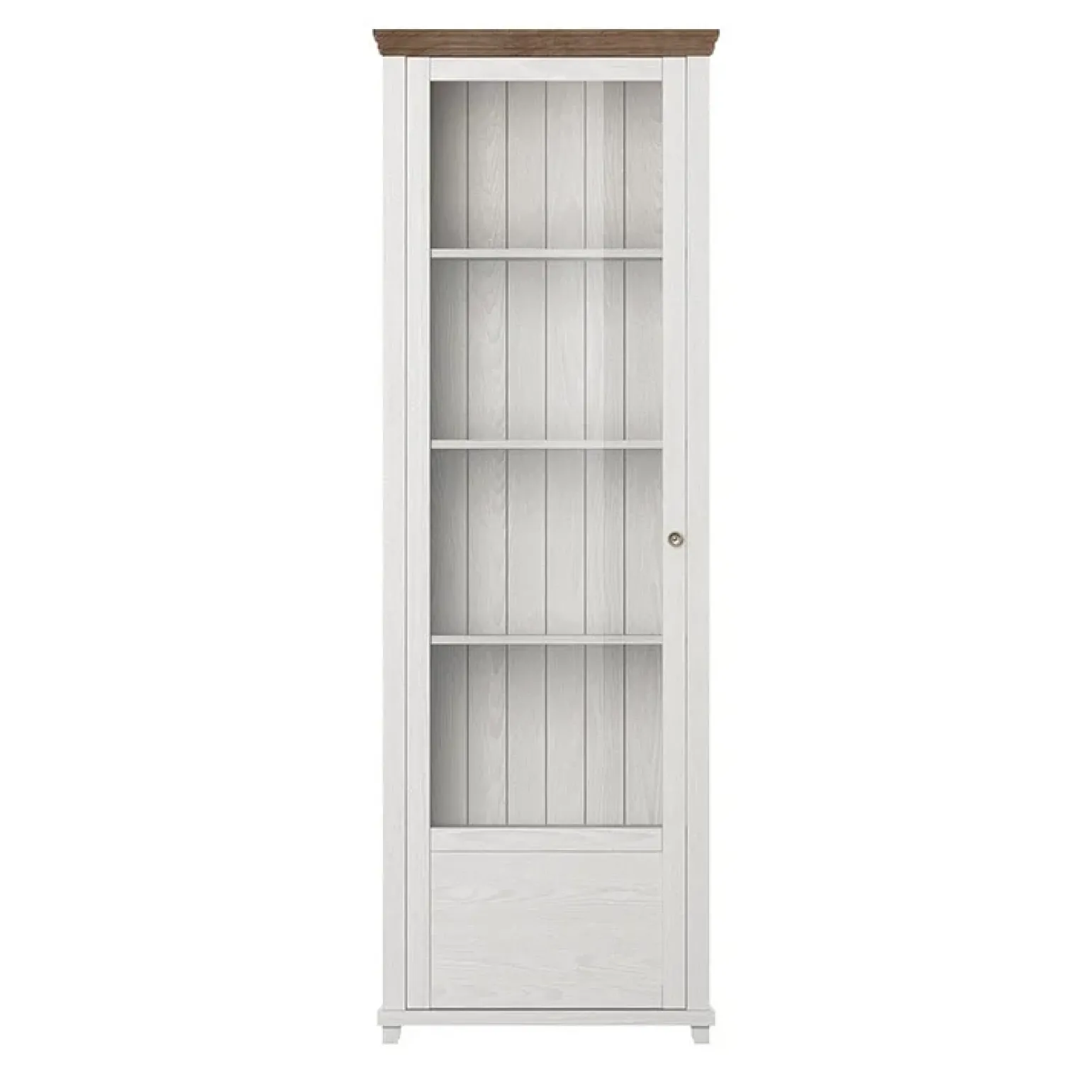 Vetrina 71x200h cm 1 anta sinistra bianco frassinato rovere Texel