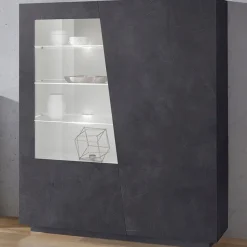 Vetrina 120x146h cm 2 ante moderna ossido Candia Gihome®